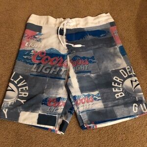 Coors Light Official Mens Board Shorts size 32 Multi-colored.Excellent Condition